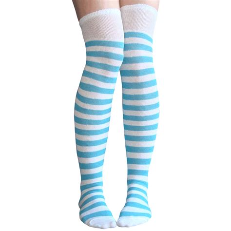 high knee socks striped|thigh high striped tube socks.